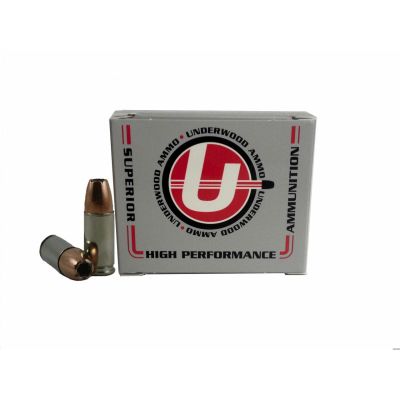 Underwood Ammo 9mm Luger Handgun Ammo - 124 Grain | +P | Bonded Jacketed Hollow Point