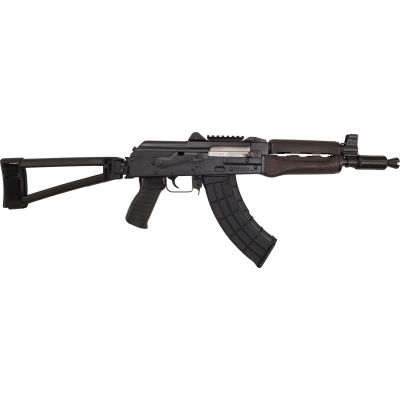 Zastava ZPAP92 AK-47 Pistol BULDGED TRUNNION 1.5MM RECEIVER - Stained Wood Handguard | 7.62x39 | 10" Chrome Lined Barrel | Booster Brake | TF1913 Folding Brace
