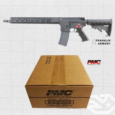 Franklin Armory BFSIII Equipped M4 Rifle - Black | 5.56NATO | 16" Barrel | Installed BSFIII Trigger AND 1 PMC Bronze .223 Remington Rifle Ammo - 55 Grain | FMJ-BT | 1000rd Case Bundle
