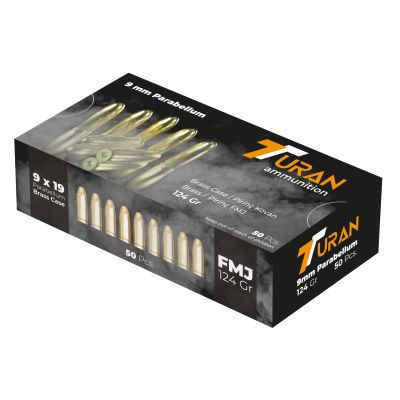 Turan 9mm 124gr FMJ 1000rd Case