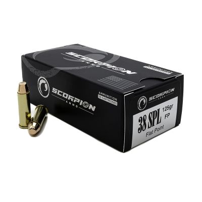 Scorpion .38 Special 125gr FP – Flat Point Defensive & Range Ammunition