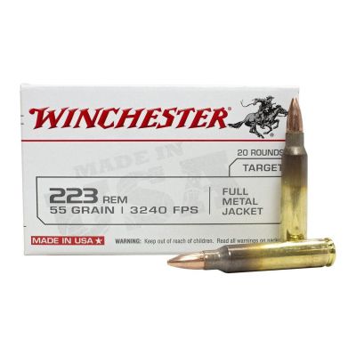 Winchester USA 223 Rem 55gr FMJ 20rd Box