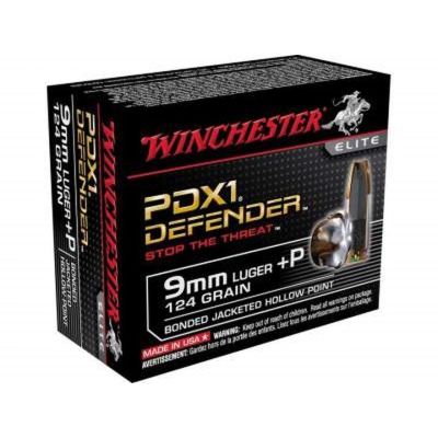 Winchester 9mm 124gr +P PDX1 Defender Bonded JHP 20rd Box