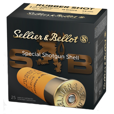 Sellier & Bellot Rubber Buckshot 12 Gauge, 2.75in, 15 Shot, 25rd Box