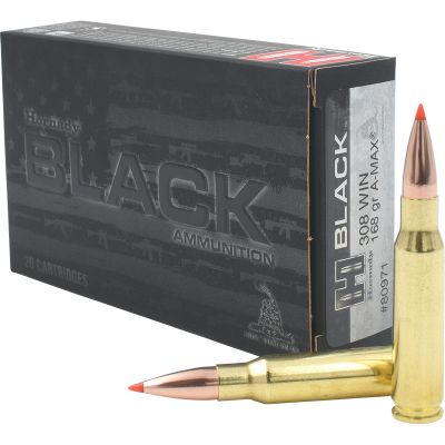 Hornady Black 308win 168gr A-Max 20rd Box
