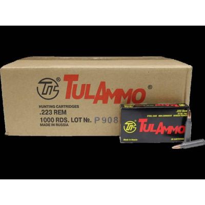 TulAmmo Steel Case 223 55gr Full Metal Jacket 1000 Rounds (Case)