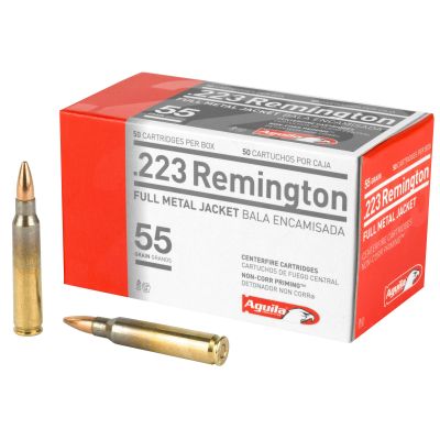 Aguila Ammunition Rifle, 223 Rem, 55 Grain, Full Metal Jacket, 50 Round Box 1E223110