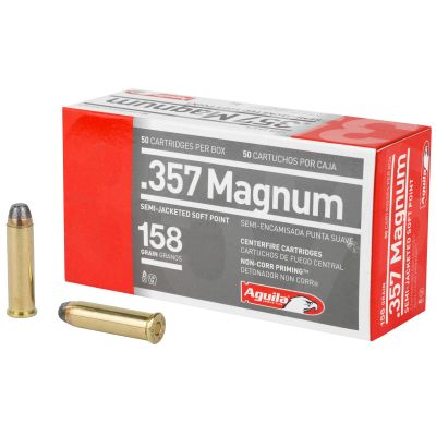Aguila Ammunition Pistol, 357 Mag, 158 Grain, Semi Jacketed Soft Point, 50 Round Box 1E572823