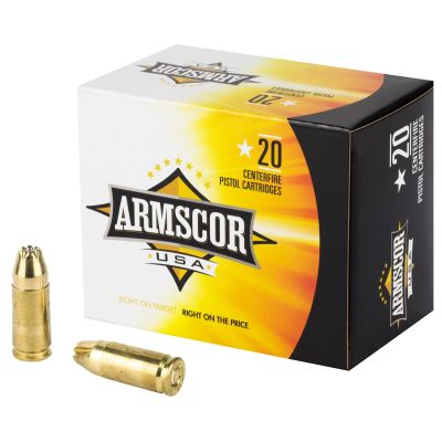 Armscor 9MM, 124 Grain, Jacketed Hollow Point, 20 Round Box AC9-7N