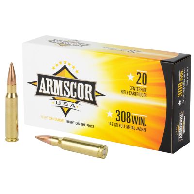 Armscor 308 Win, 147 Grain, Full Metal Jacket, 20 Round Box FAC308-1N