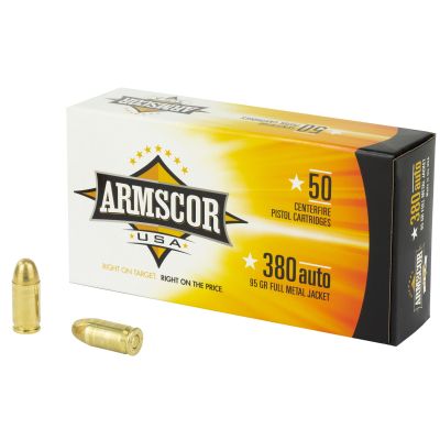 Armscor 380 ACP, 95 Grain, Full Metal Jacket, 50 Round Box FAC380-2N