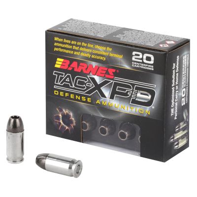 Barnes TAC-XPD, 380ACP, 80 Grain, TAC-XP, Hollow Point, Lead Free, 20 Round Box, California Certified Nonlead Ammunition BPD380A1