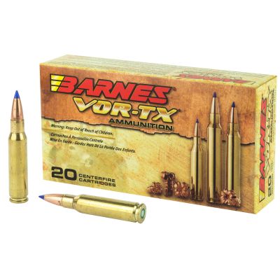 Barnes VOR-TX, 308 Win, 130Gr, Tipped Triple Shock X, Boat Tail, 20 Round Box, California Certified Nonlead Ammunition 30816