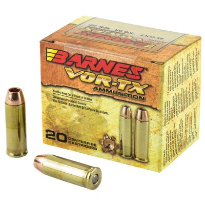 Barnes VOR-TX, 45LC, 200 Grain, XPB, Jacketed Hollow Point, Lead Free, 20 Round Box, California Certified Nonlead Ammunition 21547