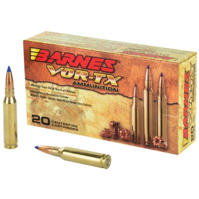 Barnes VOR-TX, 7MM-08, 120 Grain, Tipped Triple Shock X, Boat Tail, Lead Free, 20 Round Box, California Certified Nonlead Ammunition 21561