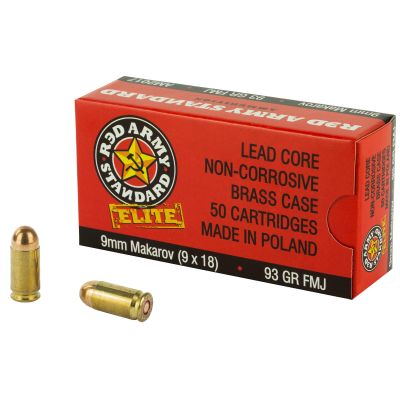 Century Arms Red Army Standard, 9MM Makarov, 93 Grain, Full Metal Jacket, 50 Round Box AM2017B