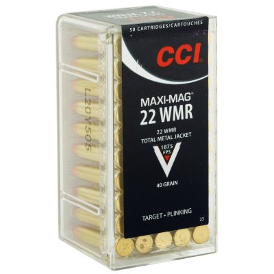 CCI Maxi-Mag, 22WMR, 40 Grain, Total Metal Jacket, 50 Round Box 23