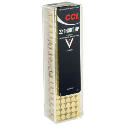 CCI High Velocity, 22S, 27 Grain, Gilded Lead Hollow Point, 100 Round Box 28