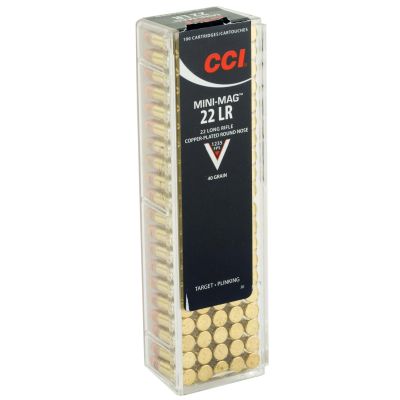 CCI Mini Mag, 22LR, 40 Grain, Gilded Lead Roundnose, 100 Round Box