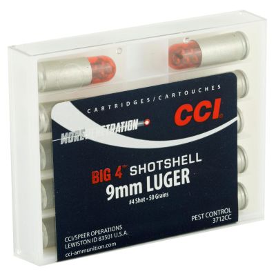 CCI Shotshell, 9MM, 45 Grain, Shotshell, #4 Shot Size, 10 Round Box 3712CC