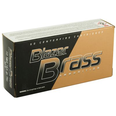 Blazer Ammunition Blazer Brass, 40 S&W, 165 Grain, Full Metal Jacket, 50 Round Box 5210