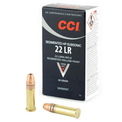 CCI 22LR, 40 Grain, Segmented Hollow Point, Sub-Sonic 50 Round Box 74