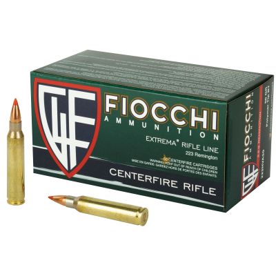 Fiocchi Ammunition Rifle, 223 Remington, 50 Grain, V-Max, 50 Round Box 223HVA50
