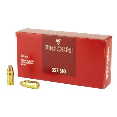 Fiocchi Ammunition Centerfire Pistol, 357 Sig, 124 Grain, Full Metal Jacket, 50 Round Box 357SIGAP
