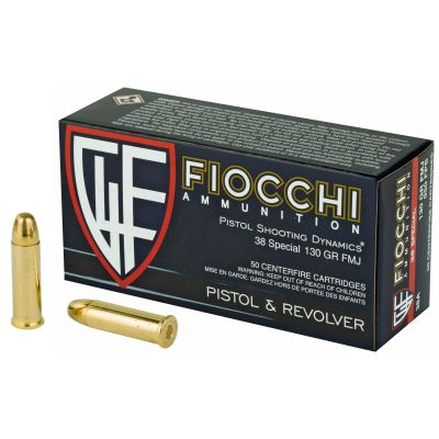 Fiocchi Ammunition Centerfire Pistol, 38 Special, 130 Grain, Full Metal Jacket, 50 Round Box 38A