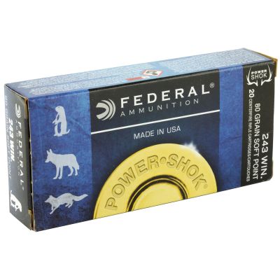 Federal PowerShok, 243WIN, 80 Grain, Sierra, 20 Round Box 243AS