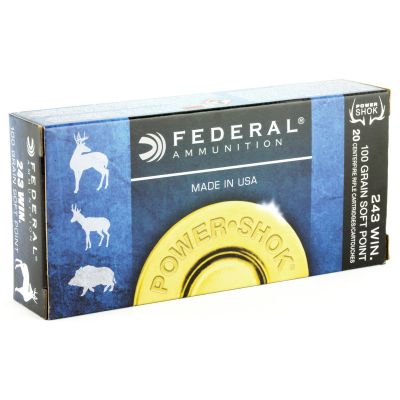 Federal PowerShok, 243WIN, 100 Grain, Soft Point, 20 Round Box 243B