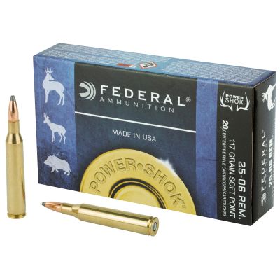 Federal PowerShok, 25-06REM, 117 Grain, Sierra, 20 Round Box 2506BS