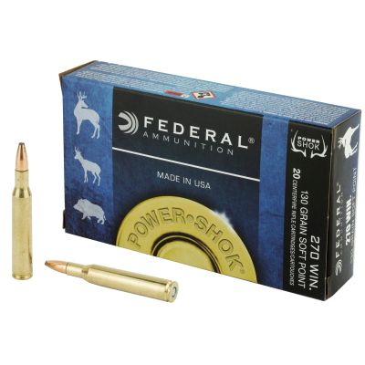 Federal PowerShok, 270WIN, 130 Grain, Soft Point, 20 Round Box 270A