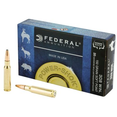 Federal PowerShok, 308WIN, 150 Grain, Soft Point, 20 Round Box 308A