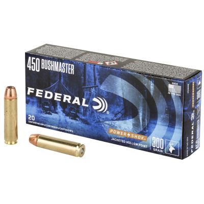 Federal PowerShok, 450 BUSHMASTER, 300 Grain, 20 Round Box 450BMB