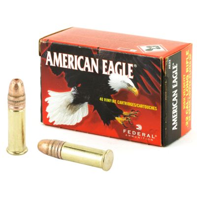 Federal American Eagle, 22LR, 38 Grain, Hollow Point Copper Plated, High Velocity, 40 Round Box AE22