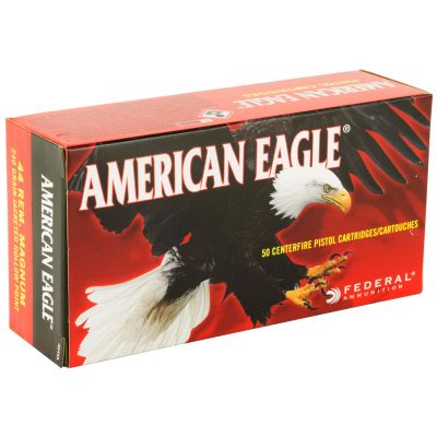 Federal American Eagle, 44MAG, 240 Grain, Jacketed Hollow Point, 50 Round Box AE44A