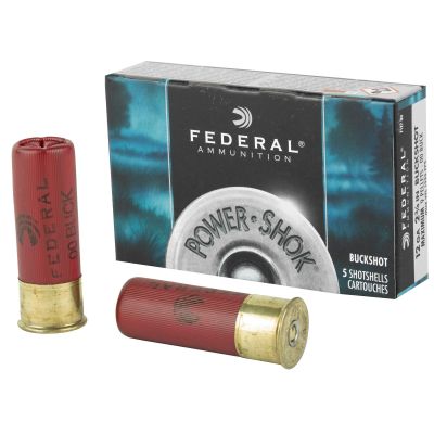 Federal PowerShok, 12 Gauge, 2.75", 00 Buck, Max Dram, Buckshot, 9 Pellets,5 Round Box F12700