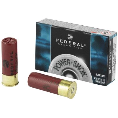 Federal PowerShok, 12 Gauge, 2.75", 000 Buck, 8 Pellets, 5 Round Box F127000