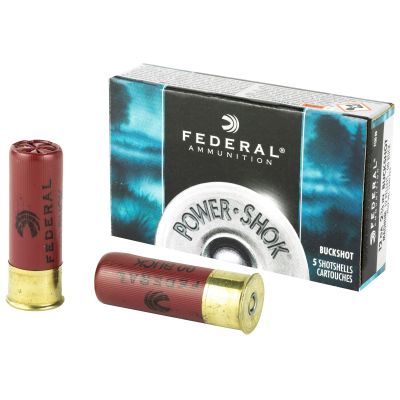 Federal PowerShok, 12 Gauge, 2.75", 00 Buck, 12 Pellets, 5Round Box F13000