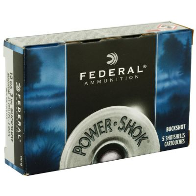 Federal PowerShok, 12 Gauge, 3", 4 Buck, Mag Dram, Buckshot, 41 Pellets,5 Round Box F1314B