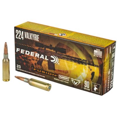 Federal Fusion, 224 Valkyrie, 90 Grain, Boat tail, 20 Round Box F224VLKMSR1