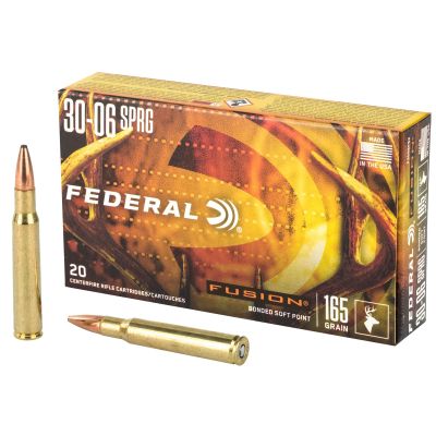 Federal Fusion, 30-06, 165 Grain, Boat Tail, 20 Round Box F3006FS2