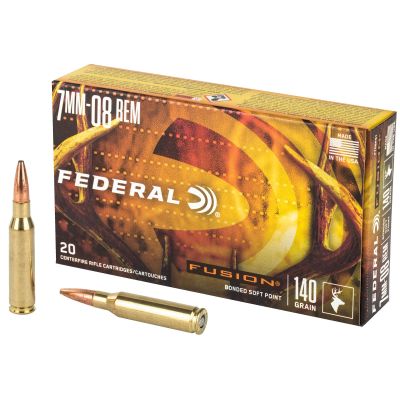 Federal Fusion, 7MM-08, 140 Grain, Boat Tail, 20 Round Box F708FS1