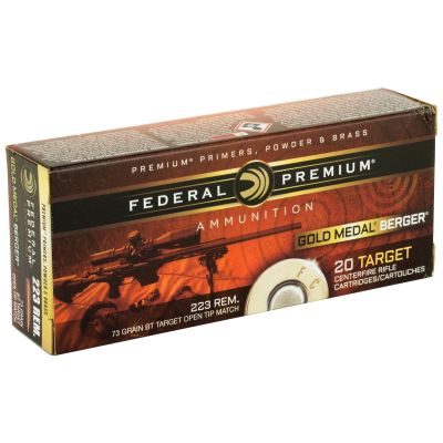 Federal Gold Medal, 223 Remington,  73 Grain, Berger Hybrid BTHP, 20 Round Box GM223BH73