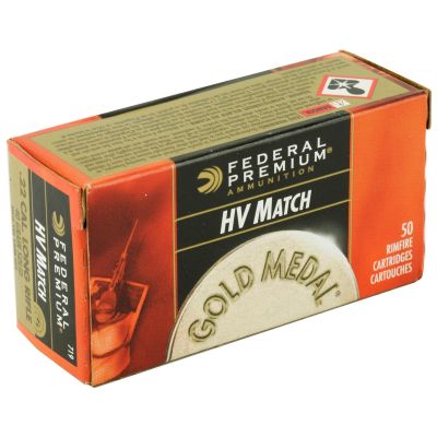 Federal Gold Medal, 22LR, 40 Grain, High Velocity, Lead Rond Nose, 50 Round Box 719