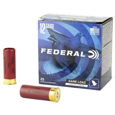 Federal Game Load Upland Heavy Field 12 Gauge, 2.75", #7.5, 1 1/8oz Shot, 25rd Box