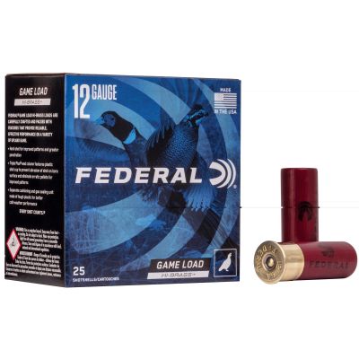 Federal Game Load Hi-Brass 12 Gauge, 2.75", #6, 3 1/4 Dram, 1 1/4oz 25rd Box