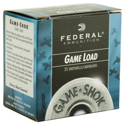 Federal Game Load, 20 Gauge, 2.75", #8, 2.5 Dram, .875oz, Shotshell, 25 Round Box H2008