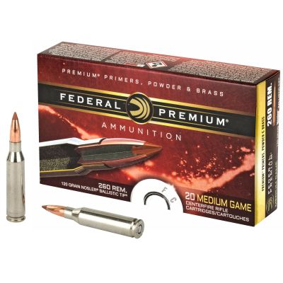 Federal Premium, 260REM, 120 Grain, Nosler Ballistic Tip, 20 Round Box P260B